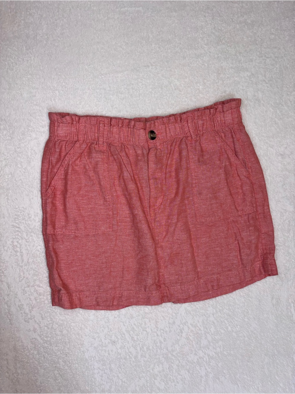 Sonoma Minimalist Casual Elastic Waist Coral Mini Skirt Size Large